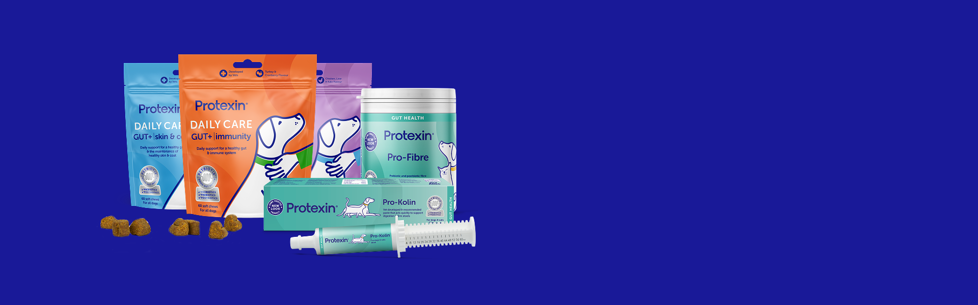 Blue banner with all products live on site